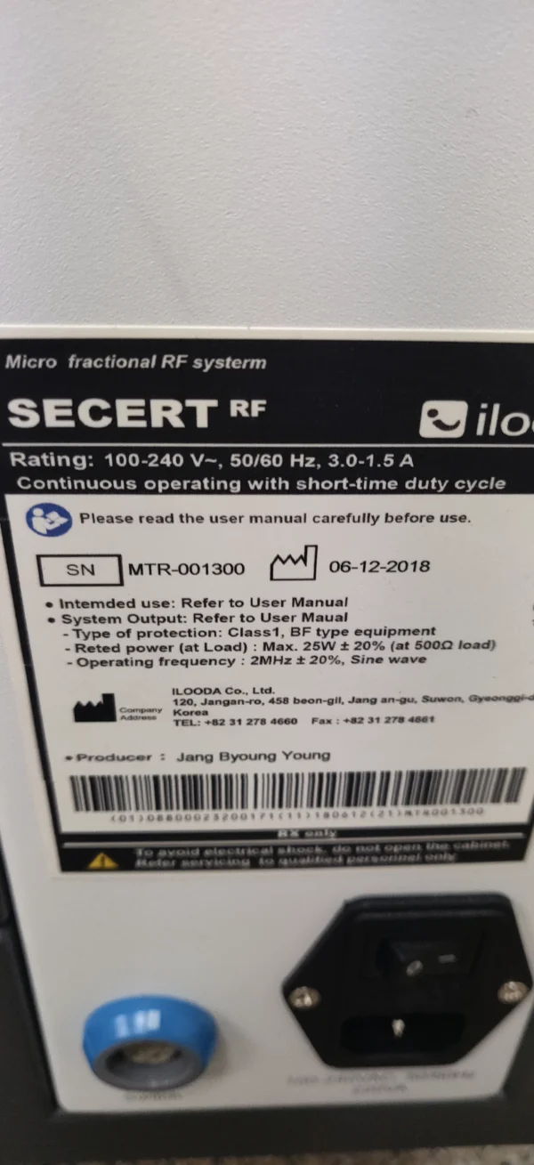 Cutera Secret RF - Machine Product Details