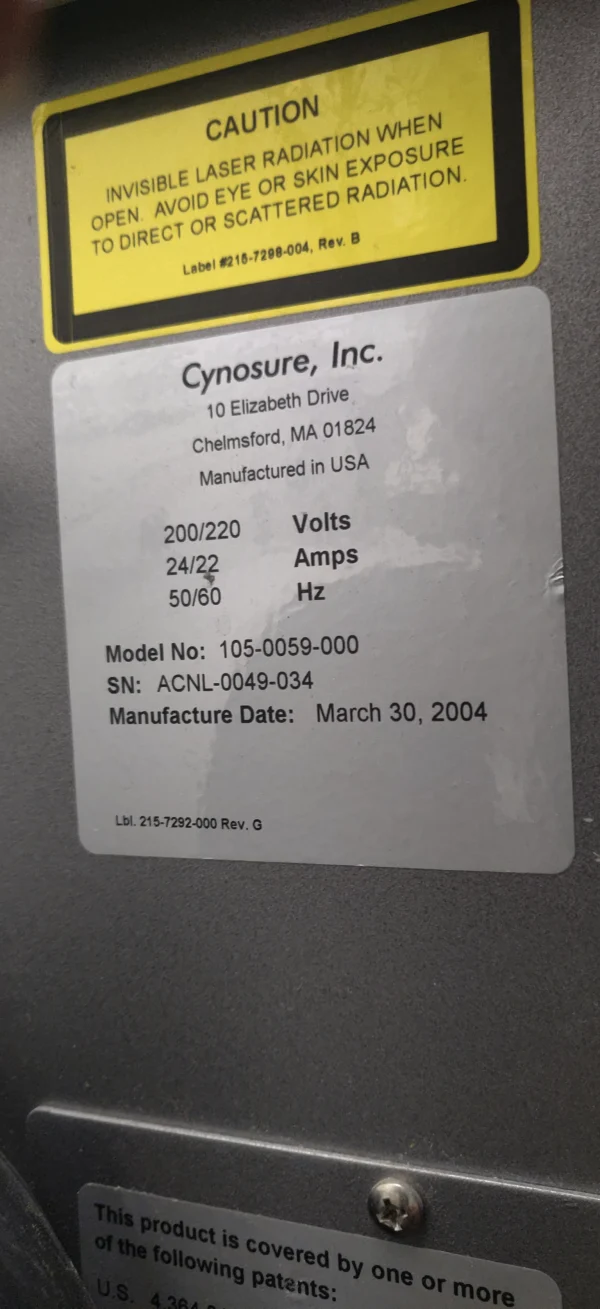 Cynosure Acclaim 7000 - Machine Product Details