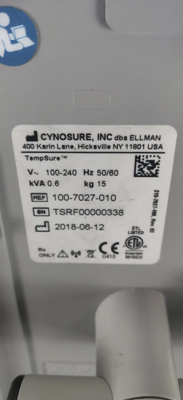 Cynosure Tempsure with Envi and Vitalia - Machine Product Details