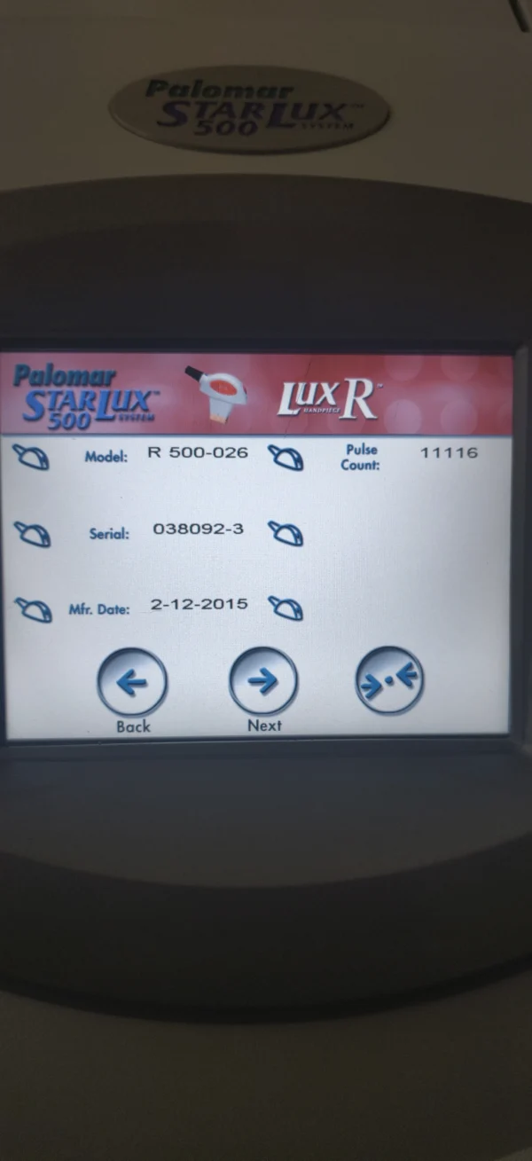 Palomar Starlux 500 - Machine Display