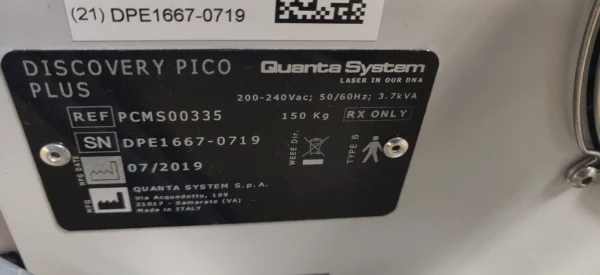 Quanta Pico Discovery Plus - Machine Product Details