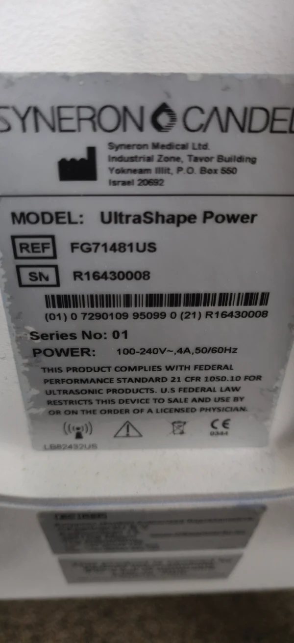 Syneron Cadela Ultrashape Power - Machine Product Details